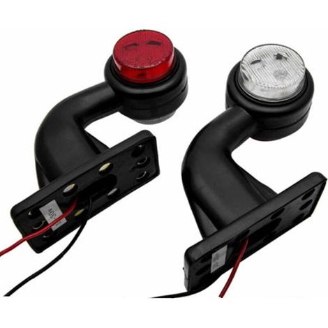 Lot de 2 feux de position latéraux 6 LED 12 V 6 LED en caoutchouc pour remorque, camion, camionnette