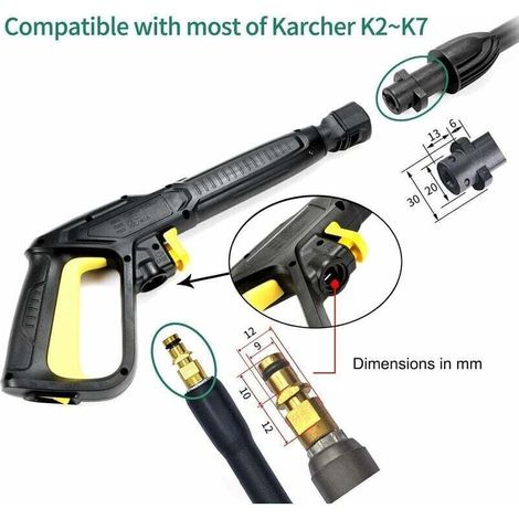 Pistolet À Eau Haute Pression Avec Lance Rotative, Compatible Avec Les Nettoyeurs Haute Pression Karcher K2 K7