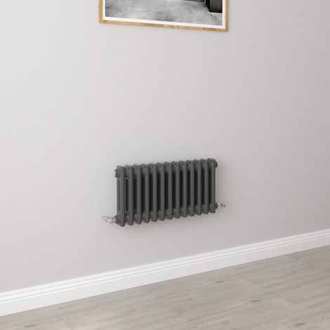 AICA Traditional Radiator Central Heating Cast Iron Style 2 Column Horizontal 300x605mm Anthracite