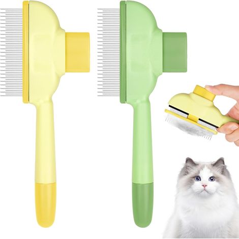 OFFCUP peigne chat autonettoyant, bouton libération, élimine poils morts