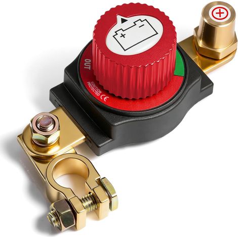 Coupe Circuit Batterie 12v, Interrupteur de Batterie Réglable à 180°, Coupe circuit Voiture ON-OFF, Interrupteur de Déconnexion pour Voiture, Moto, Bateau, Yacht, Bus, Convient pour la borne positive (1/5)