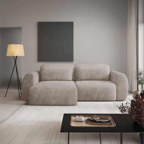 Umkehrbares und umwandelbares 3-Sitzer-Ecksofa mit Truhe Camilla Taupe (1/5)