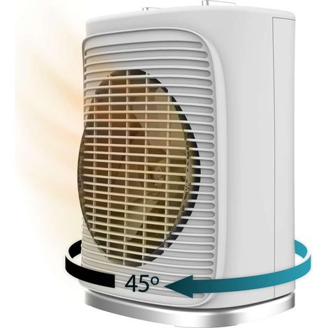 Chauffage électrique à faible consommation ReadyWarm 2050 Max Force Rotate White. Ventilateur chauffant 2000 W, Oscillation 65°, 3 Modes, Thermostat réglable, Zone couverture 20 m2, Blanc (1/5)