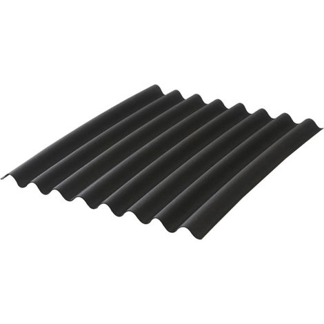 Plaque bitumée ondulée L 2 m - l 0.86 m - Coloris - Noir, Largeur - 86 cm, Longueur totale de la plaque - 2m