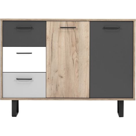 Madia 118 x 86 cm rovere chiaro e grigio - Chioggia