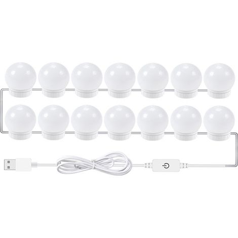 Light of filling 14 bulbs, viscose change of three colors hall makeup, mirror LED dimmable USB,Lamp mirror USB for makeup of vanity (1/5)