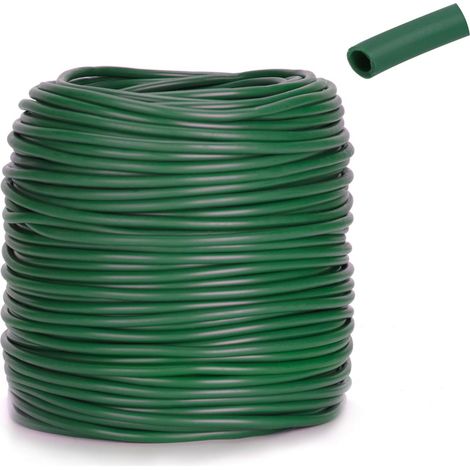 1 - Cordon Creux - Tuyau En Caoutchouc - Support Flexible Pour Plantes - Résistant Aux Intempéries Et Aux UV - Pour Tomates Roses Et Jardins - Vert - 3mmX50m (1/5)