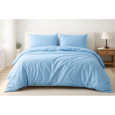 Parure de lit 3 pièces en microfibre 200 x 220 cm - Extra douce et infroissable - Doux pour la peau - 1 housse de couette 200 x 220 cm + 2 taies d'oreiller 80 x 80 cm (1/5)