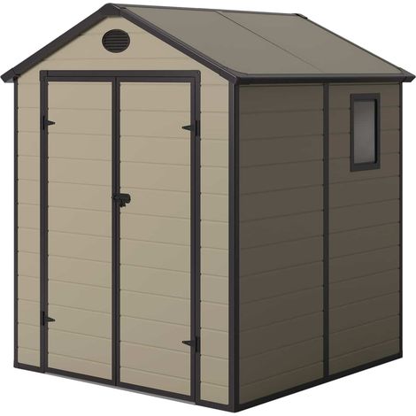 Gartenhaus aus Harz Gardiun Isabella Ecru/Braun 3,57 m² Auß. 188x190x225 cm