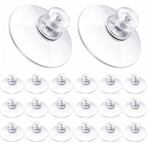 (20Pcs) 40mm Plastic Suction Cups Clear PVC Suction Cup Strong Adhesive Suction Holder with Screw Nut for Car Shade Cloth Glass Door Window Bathroom (1/5)
