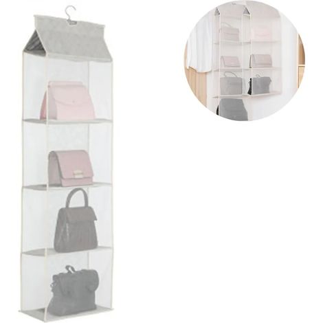 Hängende Handtaschen-Aufbewahrung Organizer Vliesstoff 4-lagige Geldbörse Aufbewahrungstasche (1/5)