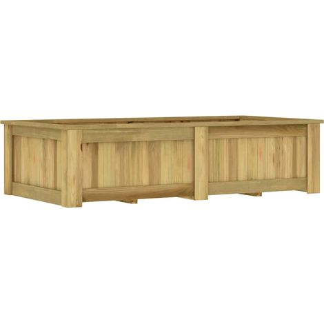Vidaxl – Jardinière surélevée 196x100x50 cm en pin imprégné – Résistante aux intempéries – Assemblage requis – Pour fleurs et plantes