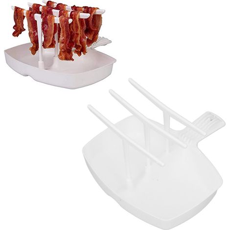 Grille de barbecue blanche, grille de barbecue en plastique, grille pour micro-ondes, grille pour bacon (1/5)