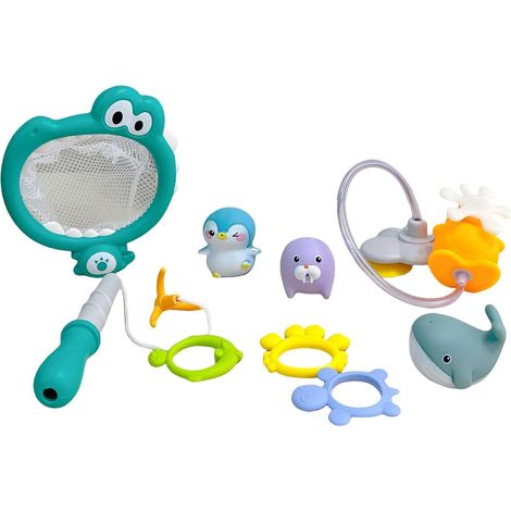 Ensemble de jouets bain Jeu modulaire multifonctionnel , mignon avec trous drainage , épuisette port