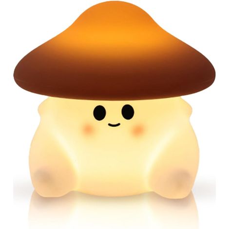 Jolie veilleuse, lampe de chevet, lampe champignon à capteur à intensité variable avec lueur en silicone doux, batterie rechargeable de 500 mAh, douce pour la peau pour , garçons et filles (1/5)