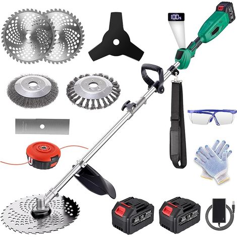 6-in-1 Cordless Electric Brushcutter with Battery, 2 x 4.5Ah Batteries, Brushless Motor, Cordless Brushcutter Battery for Garden, Yard (1/5)