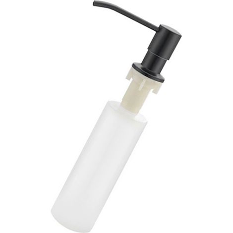 Seifenspender zum Eindrücken, Kunststoffflasche mit Pumpe aus Edelstahl 304 für die Küchenspüle, schwarzer Pumpenkopf (1/5)