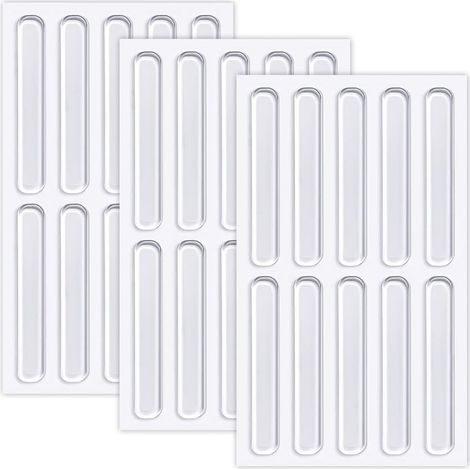 30 Stück transparente Möbelstopper aus Silikon für Schranktüren, selbstklebende Türstreifen, Schutz vor Beschädigungen, 63 x 10 x 2 mm (1/4)