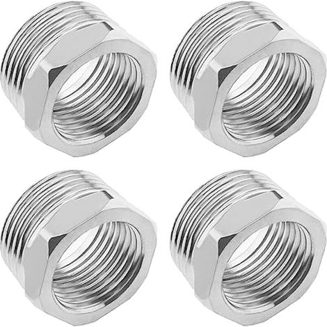 4 pièces raccords réducteurs mâle 3/4" à femelle 1/2", filetage BSP, pour tuyaux, radiateurs, réservoirs d'eau, sanitaires (1/5)