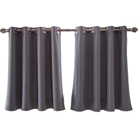 Rideaux Occultants Courts pour Chambre - Longueur Ajustable à Poche pour Tringle - Isolants Thermiques - pour Cuisine/Sous-sol/Salle de Bain - 29x36 Pouces (74x91cm) (1/5)