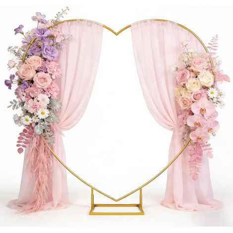 Arche de Ballons Cœur 2m x 2m en Métal avec Support, Set d’Arche en Forme de Cœur pour Mariage, Baby Shower, Anniversaire, Fête – Structure Robustes pour Décoration (1/5)