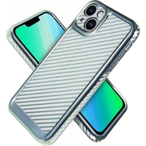 Cover sottile in fibra di carbonio per iPhone 14 Plus, blu (1/4)