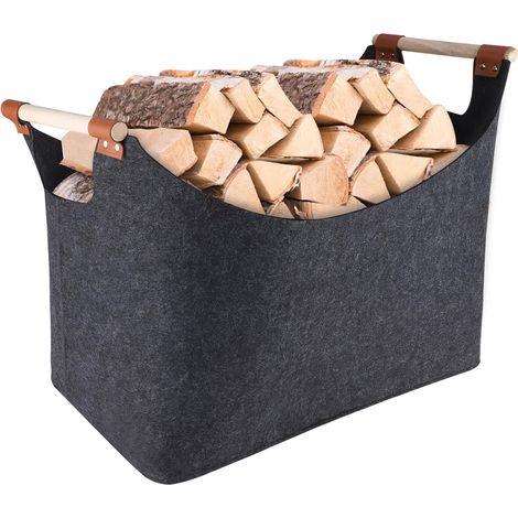 Kaminholzkorb, Holzscheittasche, Kaminholzkorb, Geeignet zur Aufbewahrung von Brennholz oder zur täglichen Aufbewahrung (1/5)