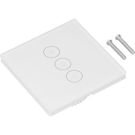 Interrupteur mural intelligent WiFi, panneau en verre, commande tactile et vocale (1/5)