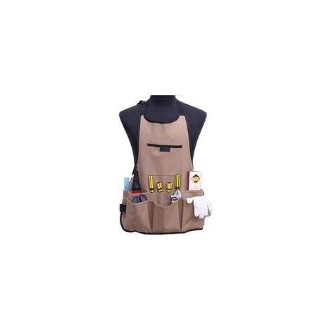 Tablier de jardinage pour femme avec 14 poches 600d Oxford Tablier de travail Tablier de protection réglable pour outils de jardinage (Marron) (1/5)