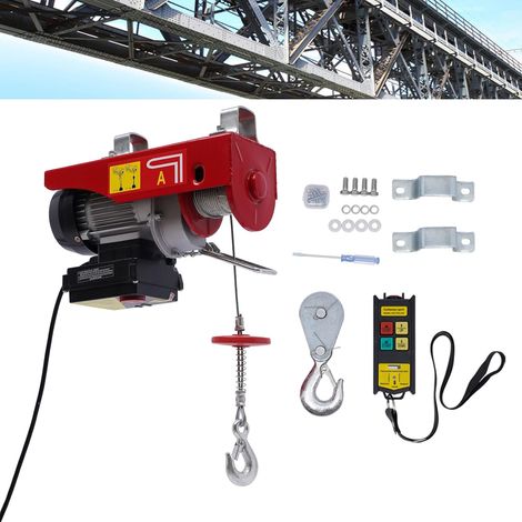 Treuil électrique 220V 510W- Télécommande sans fil - Hauteur de levage : 6 à 12 m - Pour l'agriculture, les usines, les ports, l'exploitation minière (1/5)