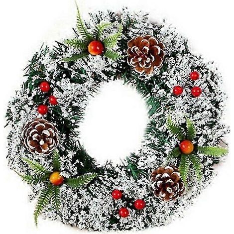 Couronne de Noël pour porte, guirlande de Noël pour sapin, décoration de Noël extérieure avec décoration lumineuse, couronne de Noël de 30 cm (1/4)