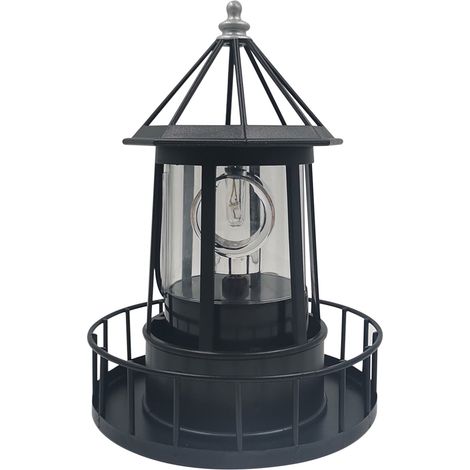 Lampe Solaire Extérieure - Tour Lumineuse Rotative 360° - Éclairage de Jardin Cour Patio Clôture - Noir - 1 Pièce (1/5)
