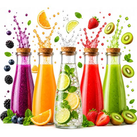 5 caraffe London da 350 ml in vetro per succhi, alcolici, olio e acqua, ideali come regalo. (1/5)