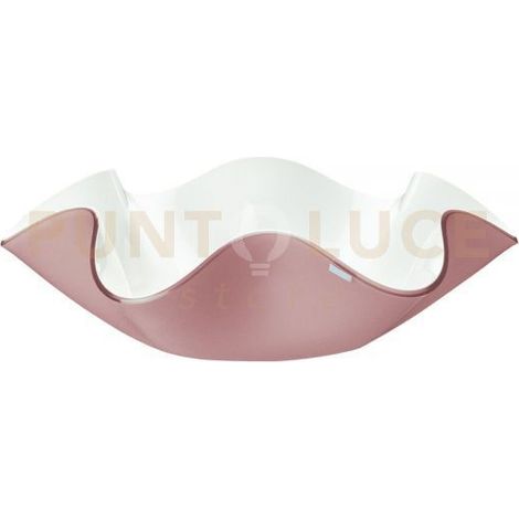 CENTROTAVOLA MEDIO SOFT IN CRISTALLO ACRILICO BIANCO E ROSA CIPRIA