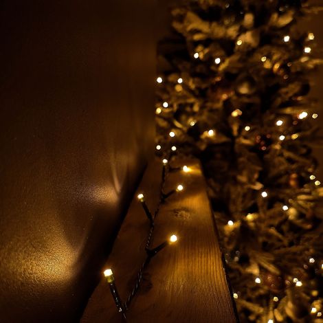 200 LED 16m Supabrights Indoor Outdoor Christmas Lights in Vintage Gold with Timer (1/5)