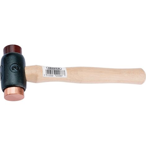 Marteau 2 faces cuivre/cuir brut 1100 g (1/2)