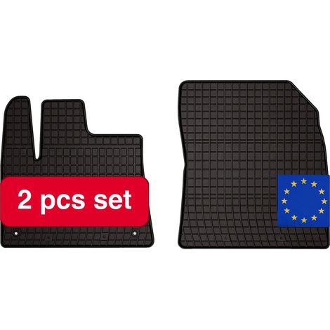 Tapis de voiture en caoutchouc, sur mesure pour Peugeot Partner III, design antidérapant, noir (1/5)