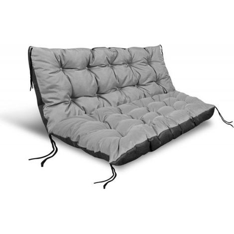 1 Coussin de jardin, imperméable, gris, pour banc palette, extérieur (1/5)