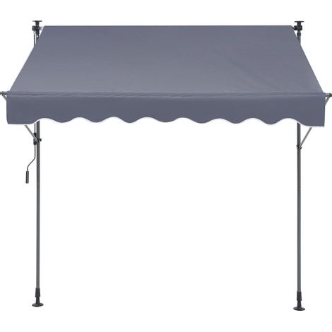 Mophorn, tenda da sole retrattile manuale da 118", tenda da sole per esterni, baldacchino regolabile con tenda parasole da 39", per cortile/giardino/balcone