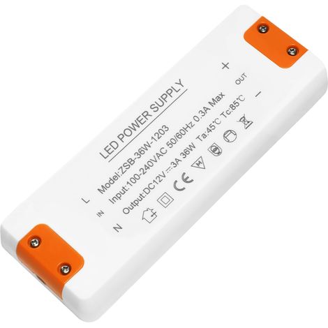 Transformateur 220V 12V LED 36W, LED Driver alimentation 12v 36w 3A, led driver 12v, convertisseur 220v 12v, Convertisseur De Tension AC à DC Adaptateur Transfo Constante pour G4, GU5.3, MR11, MR16 (1/5)