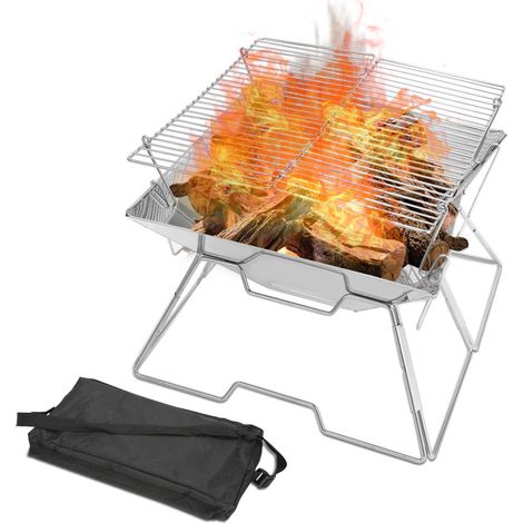 SWANEW Vassoio del fuoco campeggio Piastra del fuoco campeggio Barbecue Giardino Fossa del fuoco ruggine Outdoor Campfire Cesto del fuoco (1/5)