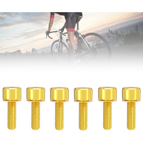 Lot de 6 vis de potence M5x18 avec joint pour VTT et vélos de route, pièces de rechange en alliage de titane (1/5)