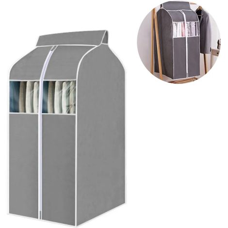 Housse à vêtements suspendue, sac de rangement pour vêtements, sac de rangement avec fenêtre transparente en PVC, housse pour cintre, housse anti-poussière pour vêtements, adaptée (1/5)