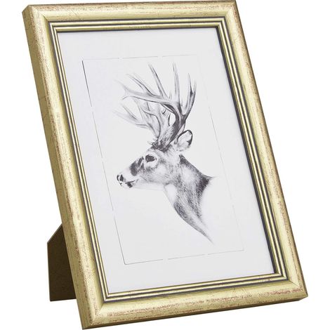 WOLTU Cornice per Foto 30x45cm in Legno e Vetro Porta Foto da Parete e Tavolo Colore D'oro
