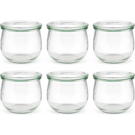 Set de 6 Verres Originaux WECK 580 ML avec Couvercle - Ø 11 cm/Hauteur 9 cm/Forme Tulipe (1/5)