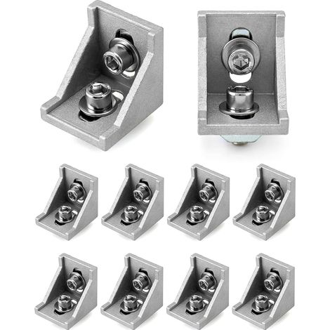 10 Pièces Matériel de Fixation en Aluminium 40x40 Rainure 8, Pour Profil d'Angle Mur (1/5)