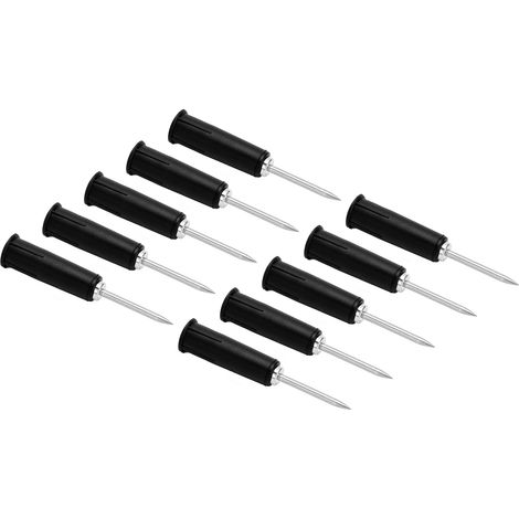 Lot de 10 fiches banane à piquer, sondes de conversion PVC noir, isolation 2mm/0.08in à 4mm/0.16in, broches de test pour multimètre. (1/5)