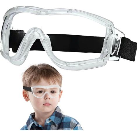 Kids Safety Glasses, Clear Anti-Fog Safety Glasses, Waterproof Shockproof Children's Goggles, Portable Eye Protection Glasses