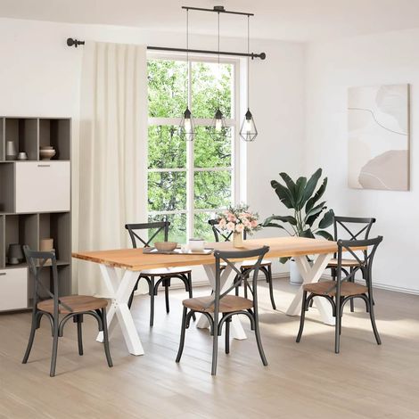 Maison Exclusive - Esstischbeine X-Form 3 Stk. Weiß 80x(72-73) cm