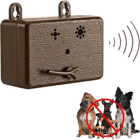Répulsif d'écorce à ultrasons pour chiens, portée de 50 pieds, bouchon d'écorce extérieur et intérieur marron